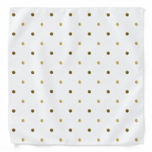 Gold White Polka Dots Golden Dots Modern Design Bandana