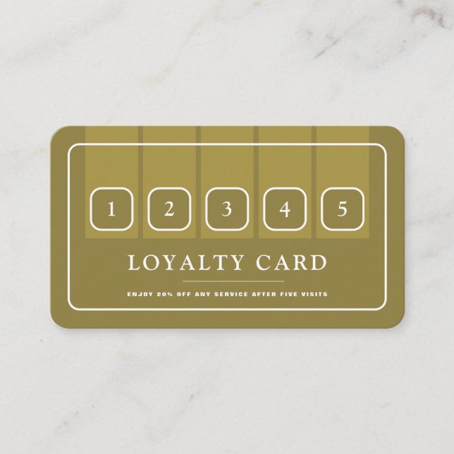Gold & White Professional Icon  Loyalty Card (Front)