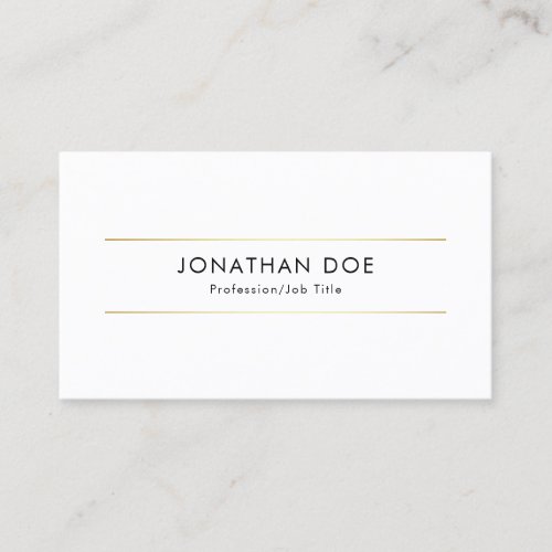 Gold White Professional Modern Elegant Minimal Business Card