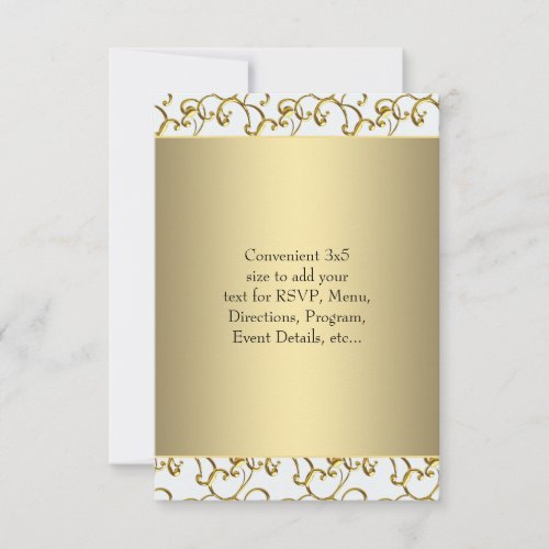 Gold White RSVP Personalized Invite