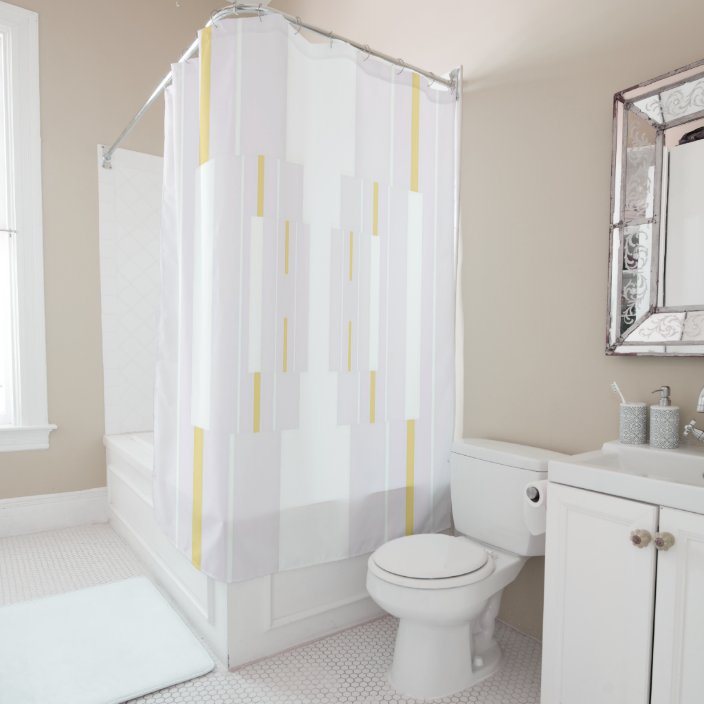 Gold & White Shower Curtain