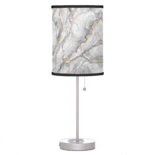Gold White Silver Marble Pretty Table Lamp