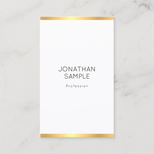 Gold White Simple Modern Professional Template Business Card