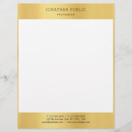 Gold White Simple Modern Professional Template Letterhead