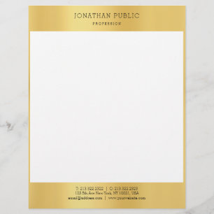 Gold White Simple Modern Professional Template Letterhead