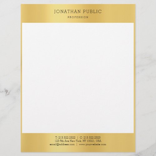 Gold White Simple Modern Professional Template Letterhead