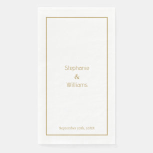 Gold White Simple Wedding Elegant Minimal Paper Guest Towels