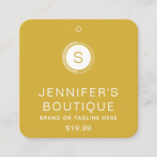 Gold White Small Business Clothing Tags