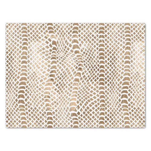 Gold White Snake Print Tissue Paper