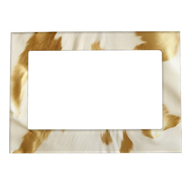 Gold White Southwest Cowhide Magnetic Frame (Front)
