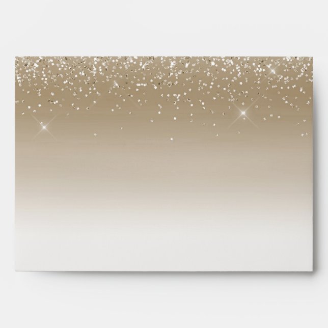 Gold White Sparkle Glitter  Envelope (Front)