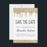 Gold White Sparkle Glitter Sweet 16 Save the Date Invitation<br><div class="desc">White and Gold Sparkle Dripping Glitter Sweet Sixteen - 16 Girl's Birthday Party Save the Date Invitation. This invitation is perfect for the Elegant and Modern Sparkle Glitter Sweet 16th Birthday Party looking to celebrate in trendy style.</div>