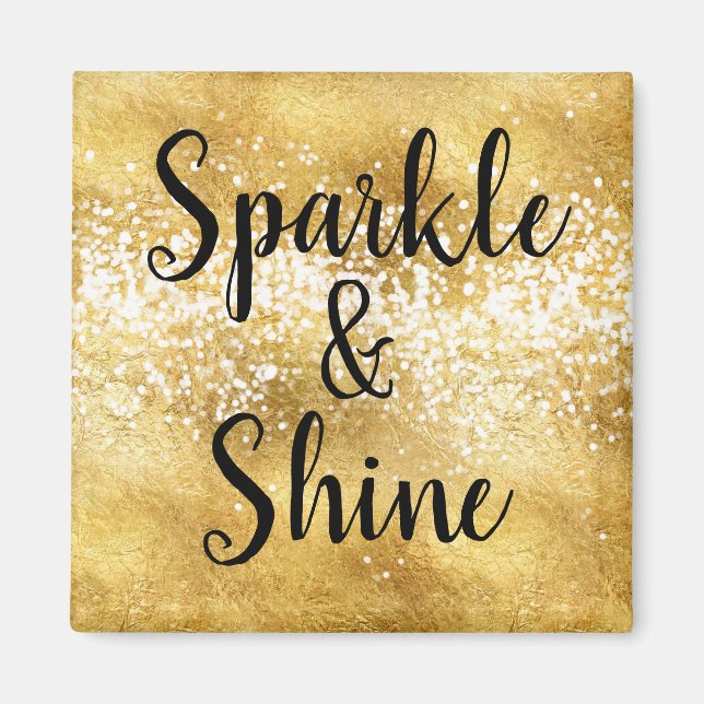 Gold White Sparkle Shine Magnet (Front)