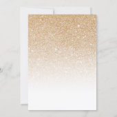 Gold White Sparkly Glitter Photo Bridal Shower Invitation (Back)