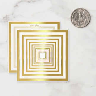 Gold white squared elegant 3d effect note card