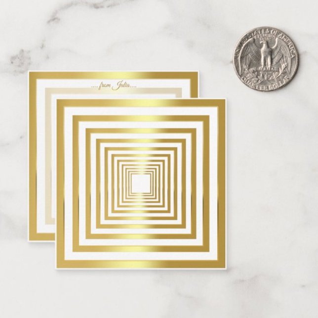 Gold white squared elegant 3d effect note card (Creator Uploaded)