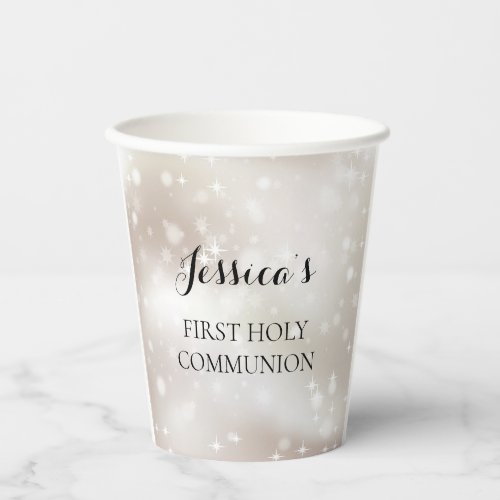Gold White Stars First Holy Communion
