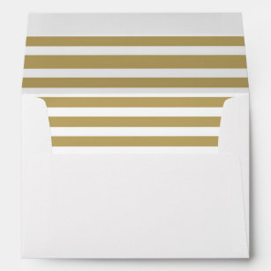 Gold White Stripe Greeting Card Envelope