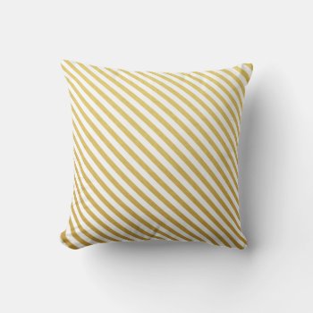 Gold & White Striped Throw Pillows by EnduringMoments at Zazzle