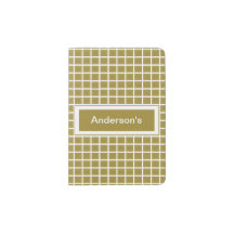 Gold & White Tile Pattern Custom Passport Holder