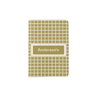 Gold & White Tile Pattern Custom Passport Holder