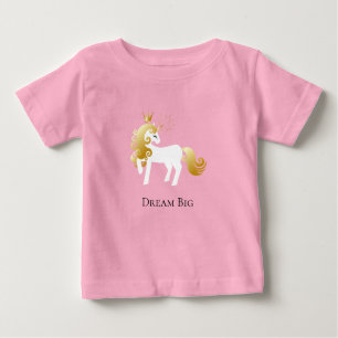 Gold White Unicorn Dream Baby T-Shirt