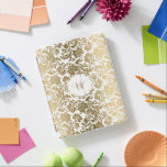 Gold & white vintage damasks iPad smart cover<br><div class="desc">Elegant gold and white vintage floral damasks with gold and white frame and customizable monogram.</div>