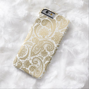 Gold & White Vintage Damasks Paisley Lace Barely There iPhone 6 Case