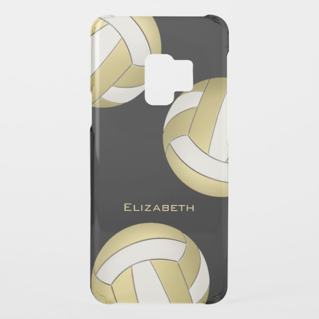 gold white volleyballs women's personalized uncommon samsung galaxy case (Back)