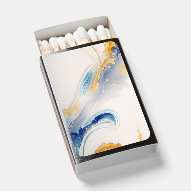 Gold White Watercolor Graduate Matchboxes (Front Open)