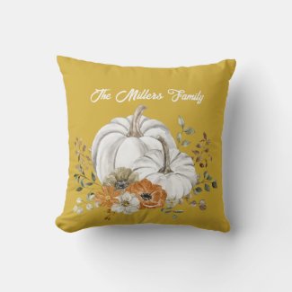 Gold White Watercolor Pumpkin Rustic Fall Decor 