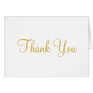 Gold White Wedding Thank You Cards