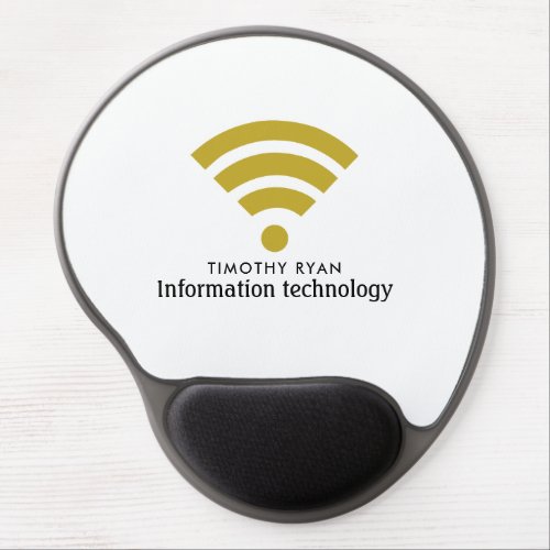 Gold Wi_Fi Logo Information Technology Computer Gel Mouse Pad
