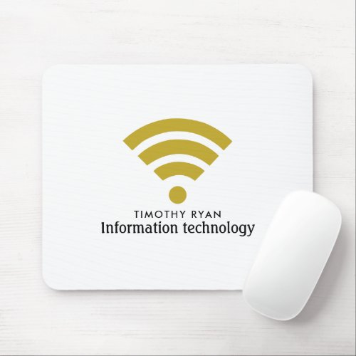Gold Wi_Fi Logo Information Technology Computer Mouse Pad