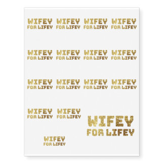 gold wifey for life temporary tattoos