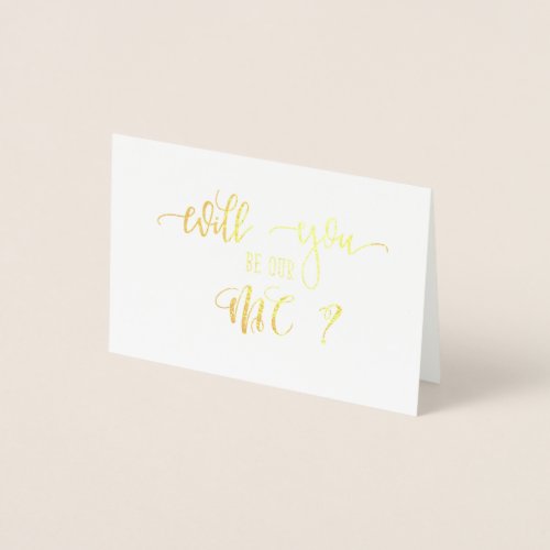 Gold Will You Be Our MC Wedding Request Card