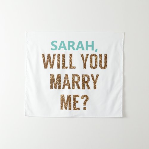 Gold Will You Marry Me Backdrop Marriage Proposal
