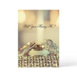 Gold Will You Marry Me Proposal Invitation
