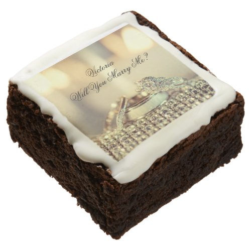 Gold Will You Marry Me Proposal Name Script Brownie