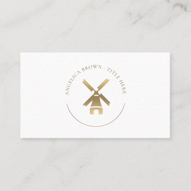 Gold Windmill Business Card (Front)