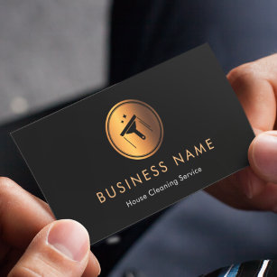Gold Window Cleaning Logo Cleaner Sparkling  Business Card