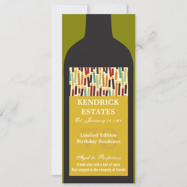 Gold Wine Bottle Party Invitation (Front)