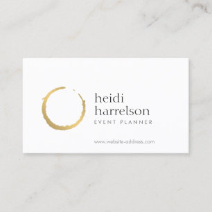Gold Wine Stain Party Planner Business Card