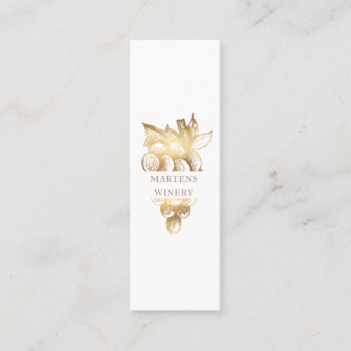 gold winery elegant sommelier wine maker mini business card