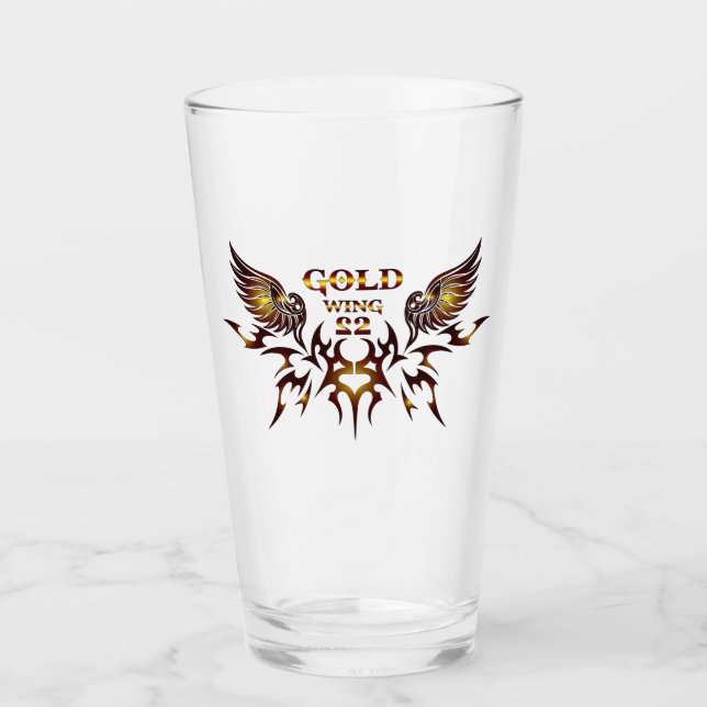 Gold Wing-2 Drinkware Glass (Front)