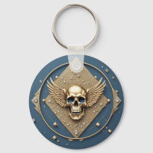 ☠️ Gold Winged Skull Gothic Gift For Bikers 💎