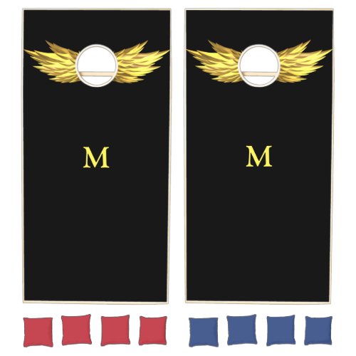 Gold Wings  Monogram Cornhole Set