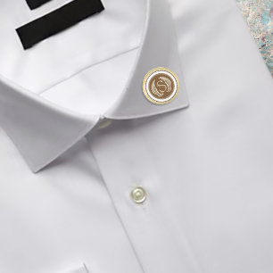 Gold Wings Monogram Finish Lapel Pin