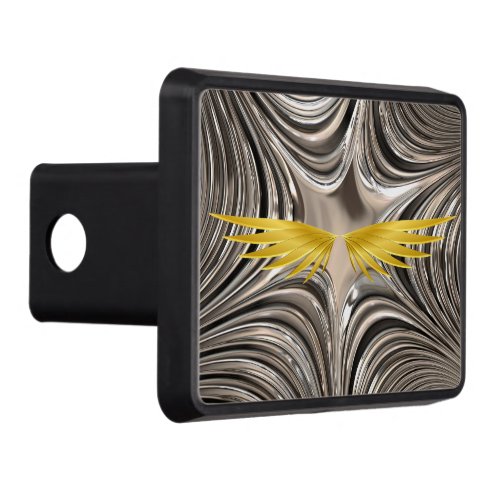 Gold Wings on Silver Hitch Cover