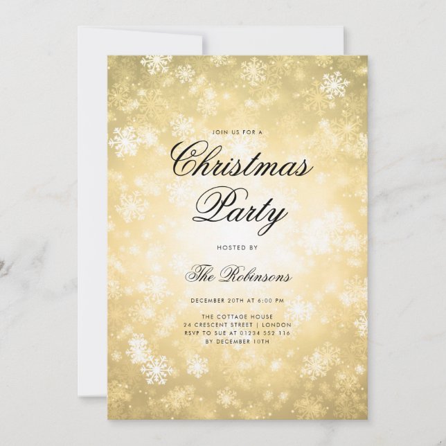 Gold Winter Holiday Invite Program & Menu (Front)